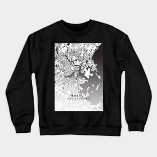 Boston Massachusetts City Map Crewneck Sweatshirt